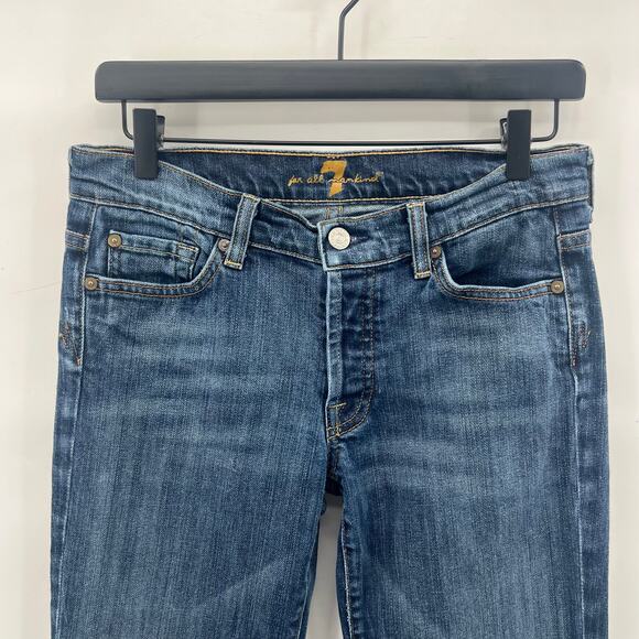 7 for all Mankind Boy Cut Jeans Womens 28 Blue Button Fly - Picture 4 of 9